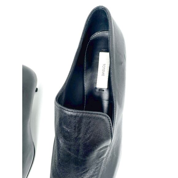 Toteme Leather Kitten Heel Loafers Black Slip-On Designer Shoes EU 39 - Picture 9 of 9